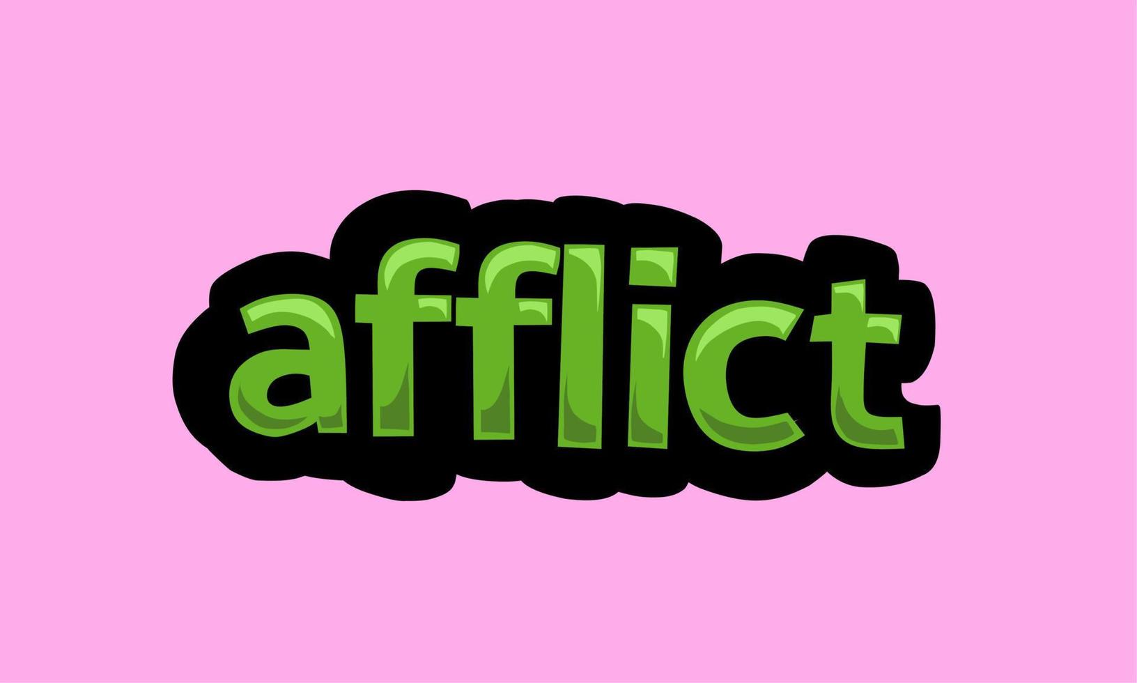 AFFLICT writing vector design on a pink background