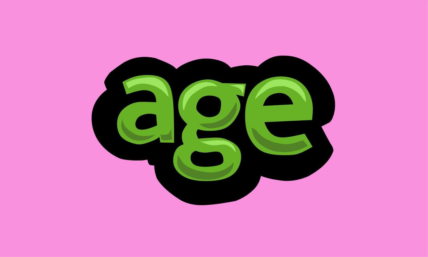 AGE writing vector design on a pink background