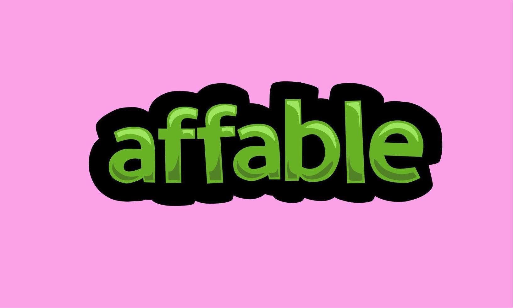 AFFABLE writing vector design on a pink background