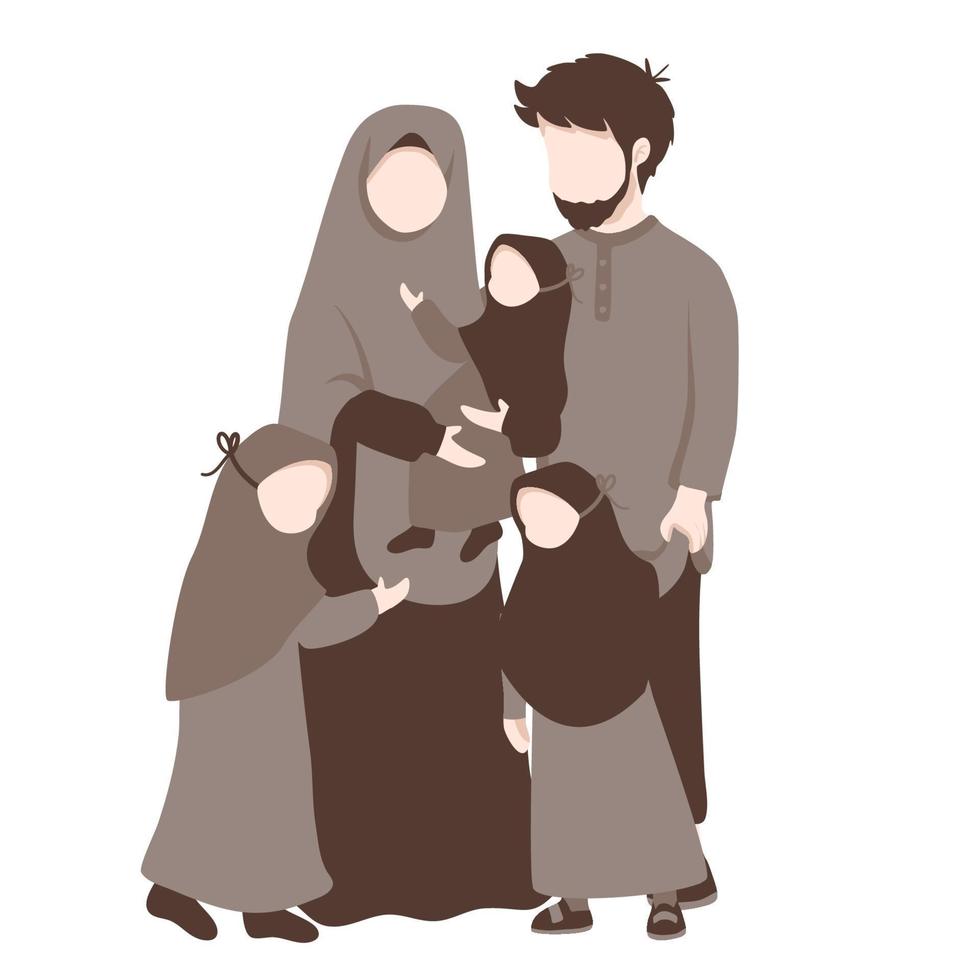 Muslim family illustration vector