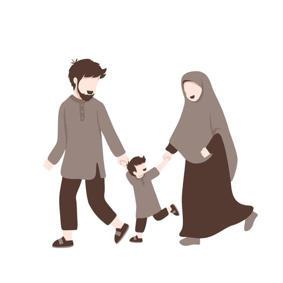 Muslim family illustration vector