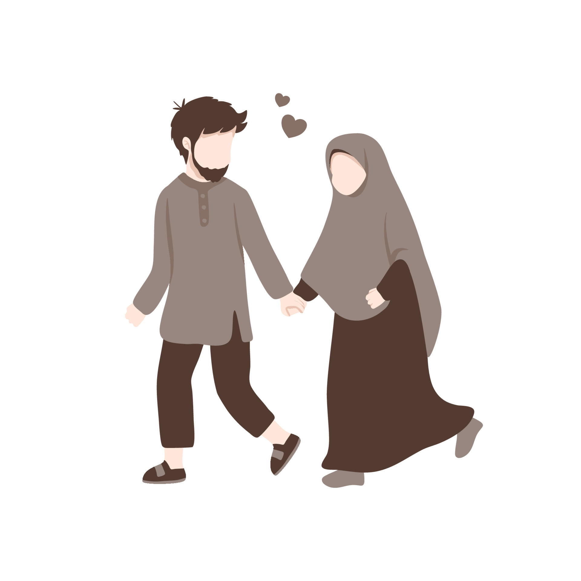 Romantic muslim couple illustration 12387645 Vector Art at Vecteezy