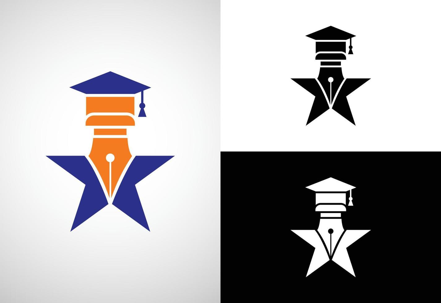 Education logo design vector template, Education and graduation logo vector illustration