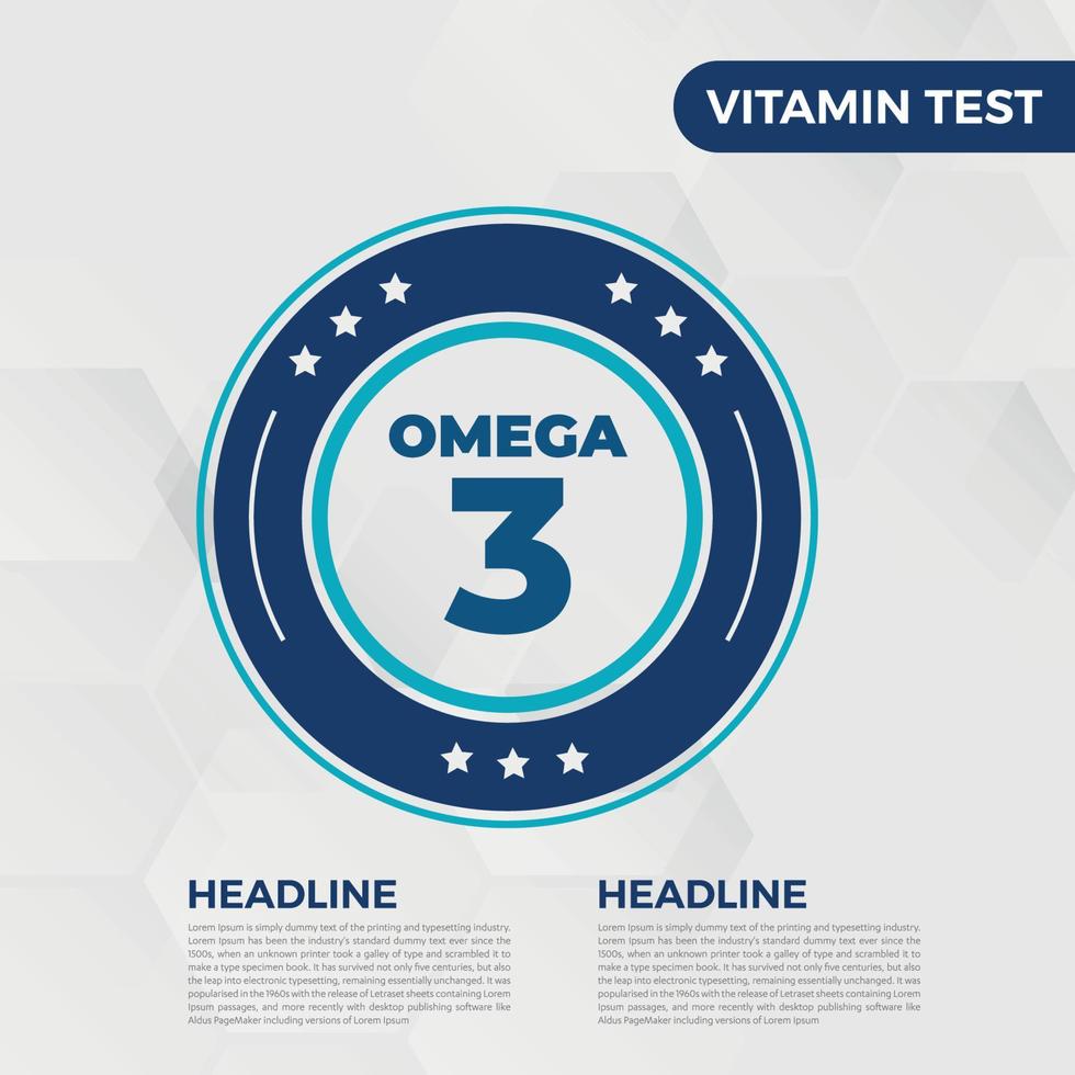 Omega3 Vitamin icon Vector illustration oil fish omega