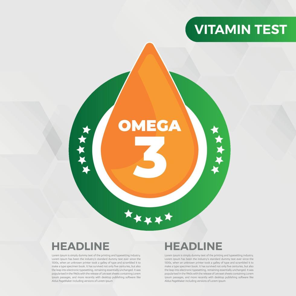 Omega3 Vitamin icon Vector illustration oil fish omega