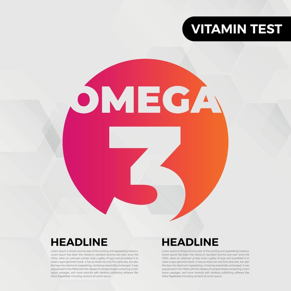 Omega3 Vitamin icon Vector illustration oil fish omega