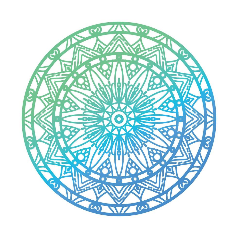 mandala de color degradado, fondo de diseño de mandala, diseño de mandala, diseño de papel tapiz de arte de libro de colores de patrón de mandala, patrón de mosaico, tarjeta de felicitación vector