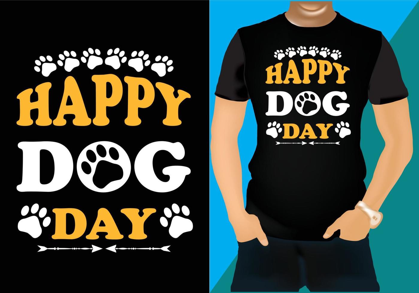 diseño de camiseta feliz día del perro vector