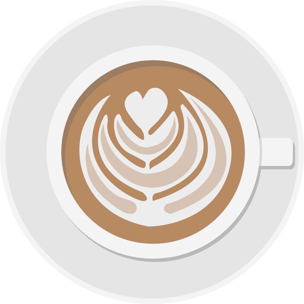 Latte art icon, flat illustration vector
