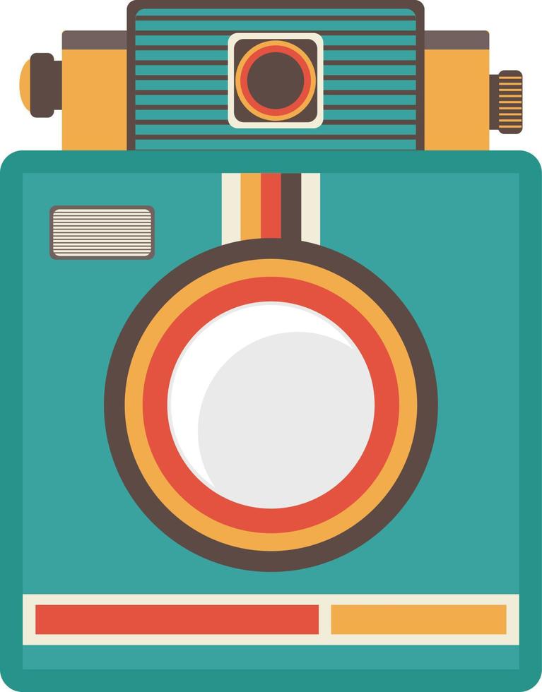 retro camera icon, flat illustration vector