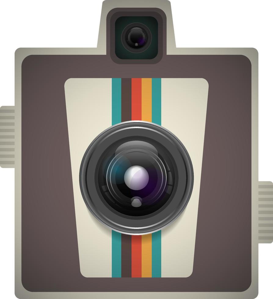 3d retro camera vector