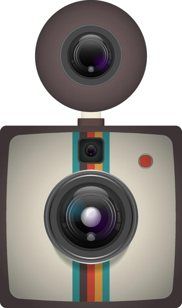 3d retro camera vector