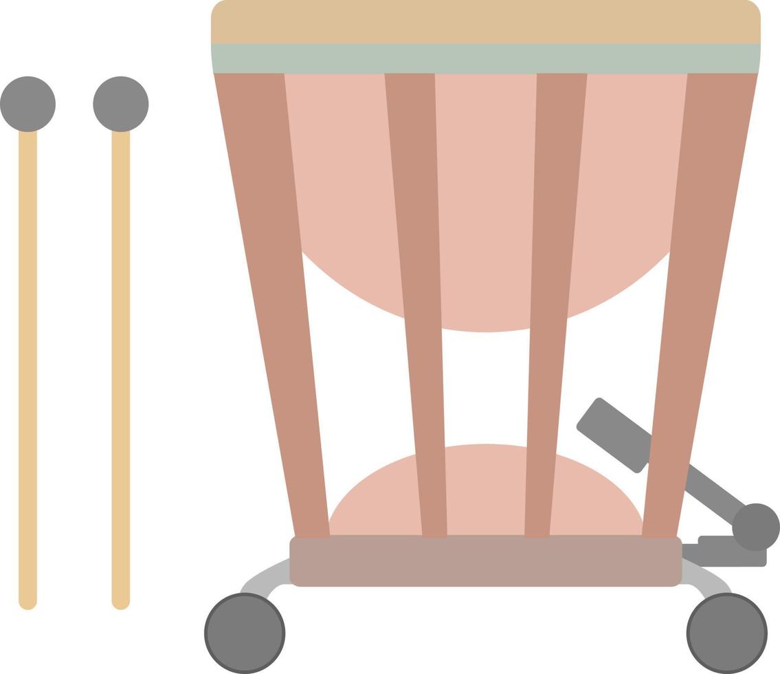 icono de timbales, ilustración plana vector