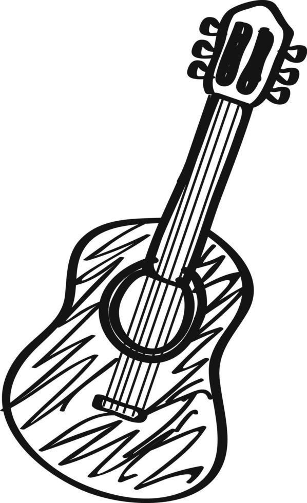 icono de dibujo de guitarra, ilustración de contorno vector