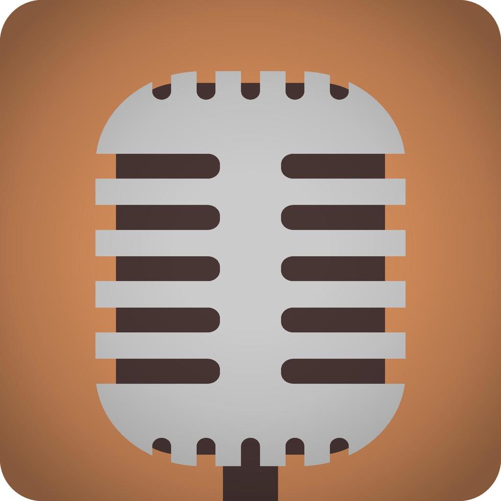 Microphone icon, flat illustration vector