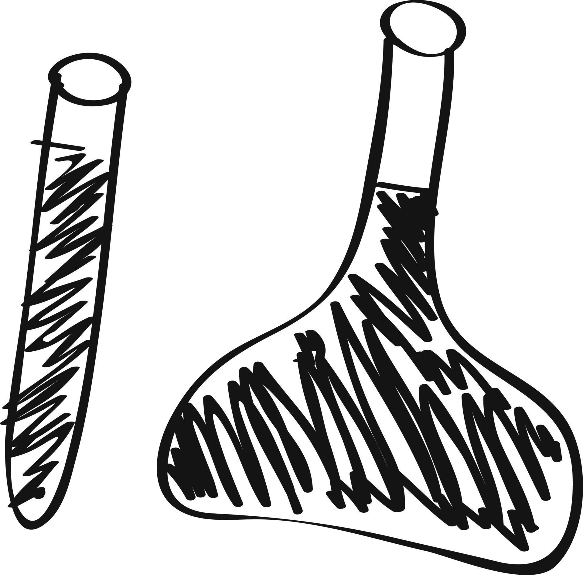 Test tube drawing icon, outline illustration 12388106 Vector Art at