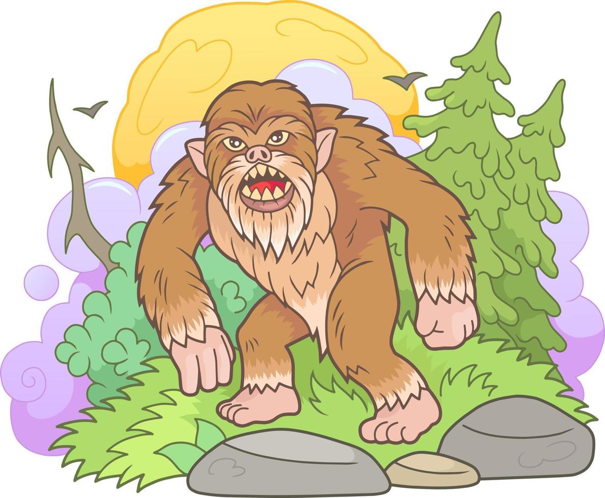 cartoon angry bigfoot vector