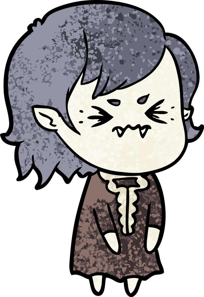 annoyed cartoon vampire girl vector