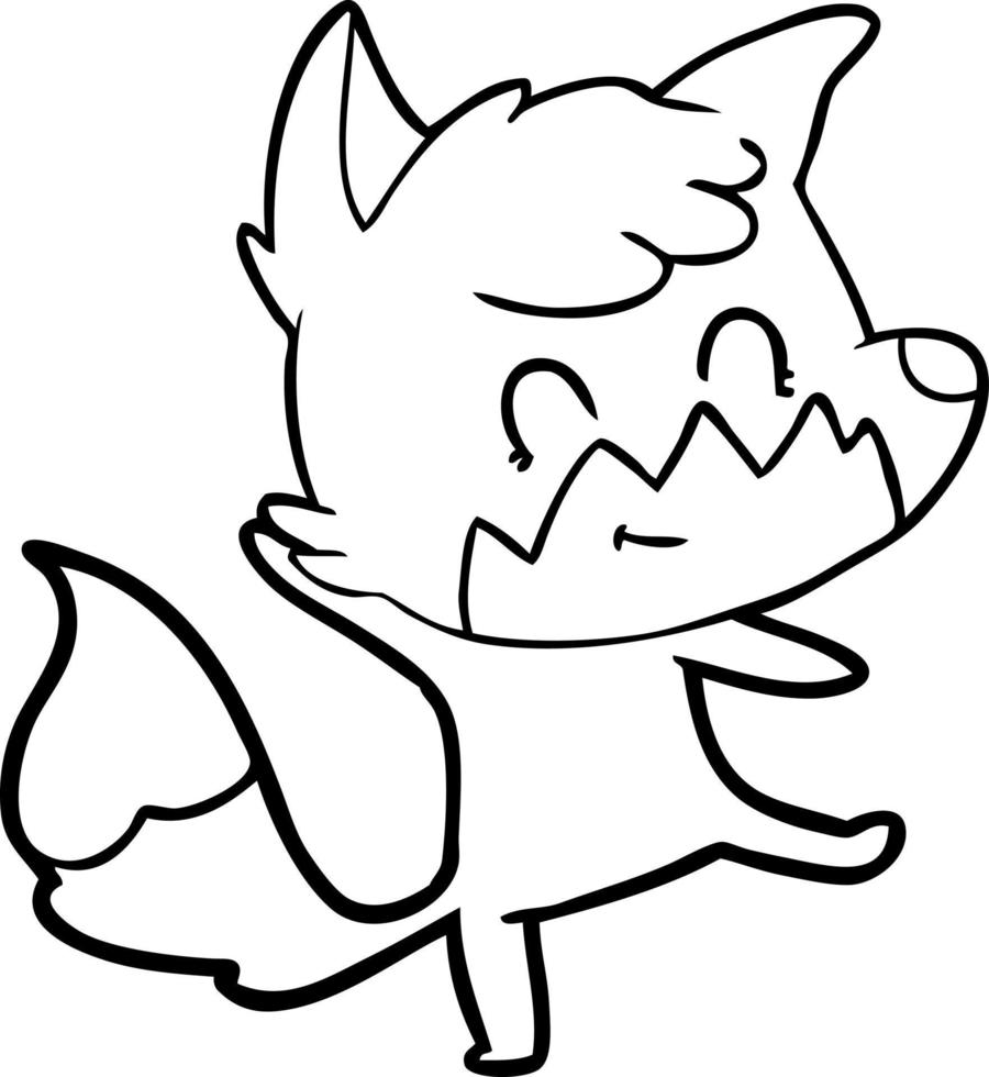 cartoon friendly fox vector