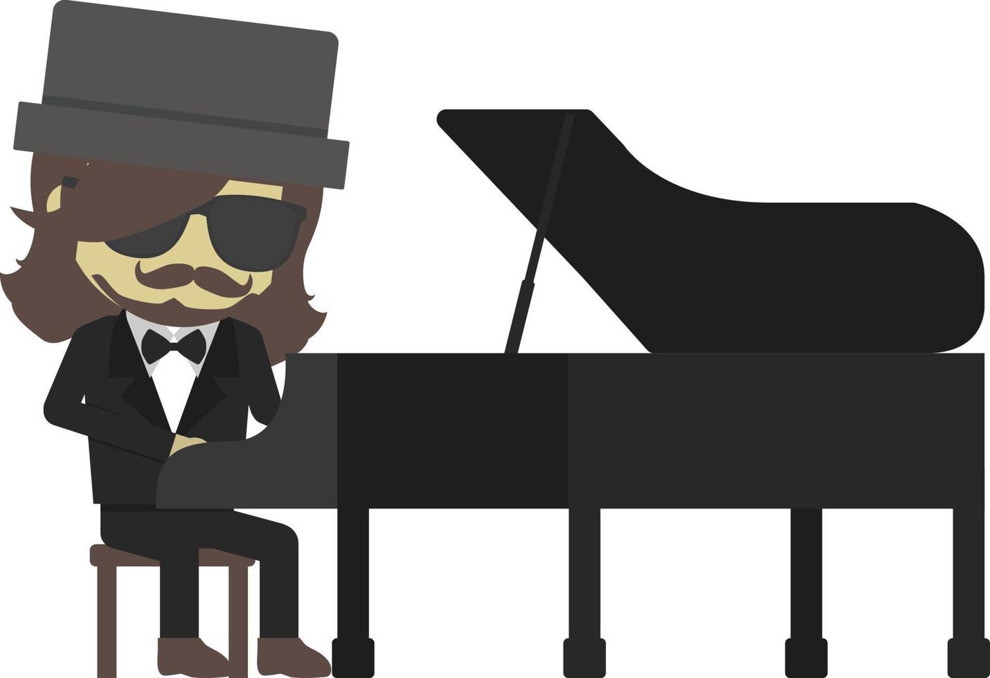 pianista clásico, ilustración plana vector