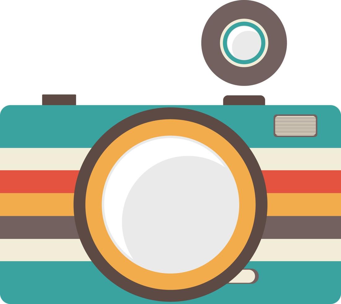 Retro flat camera vector