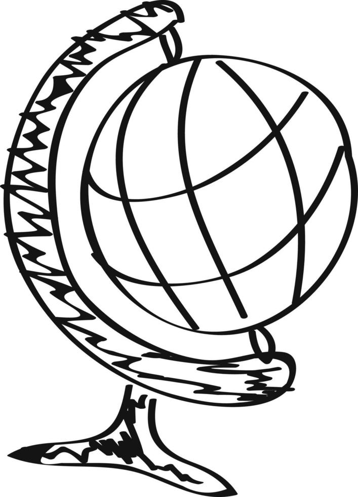 World global map drawing icon, outline illustration vector