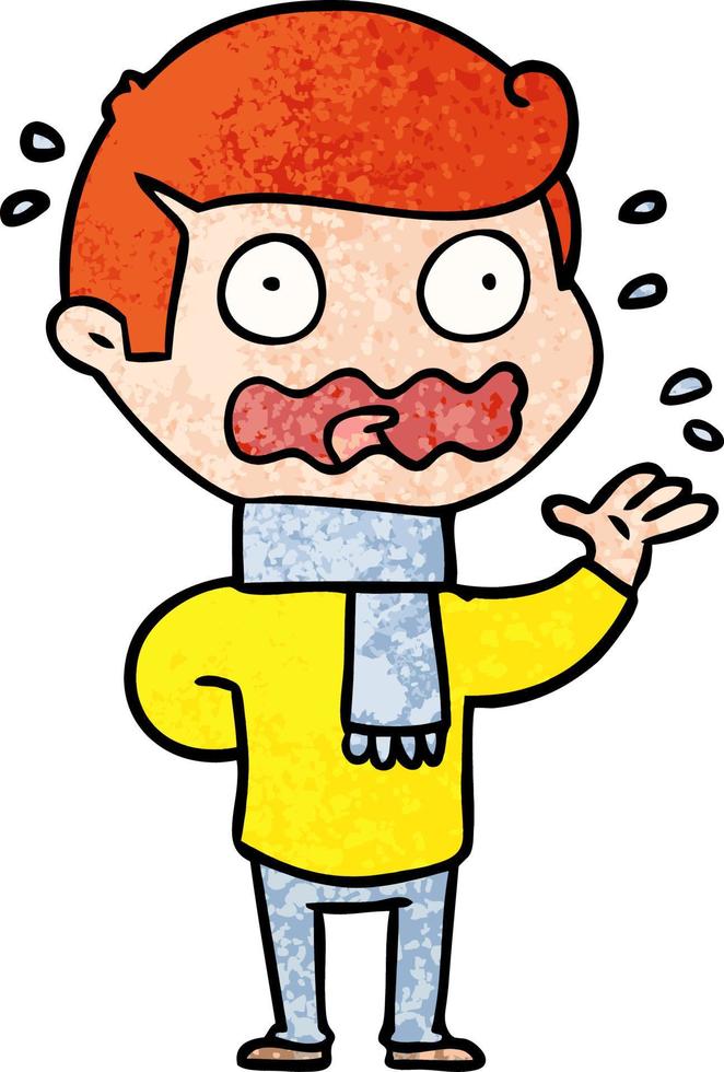 cartoon man totally stressed out vector