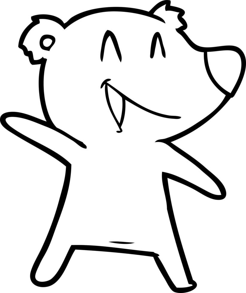 laughing bear cartoon vector