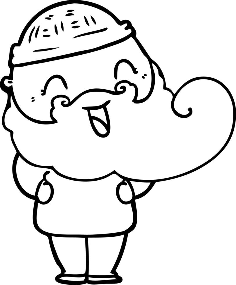 happy bearded man vector