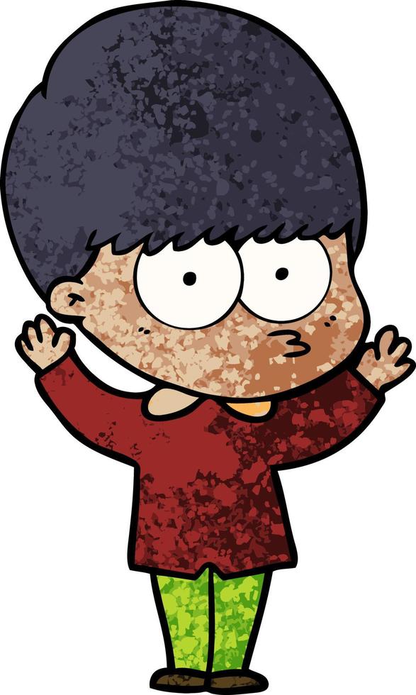 nervous cartoon boy vector