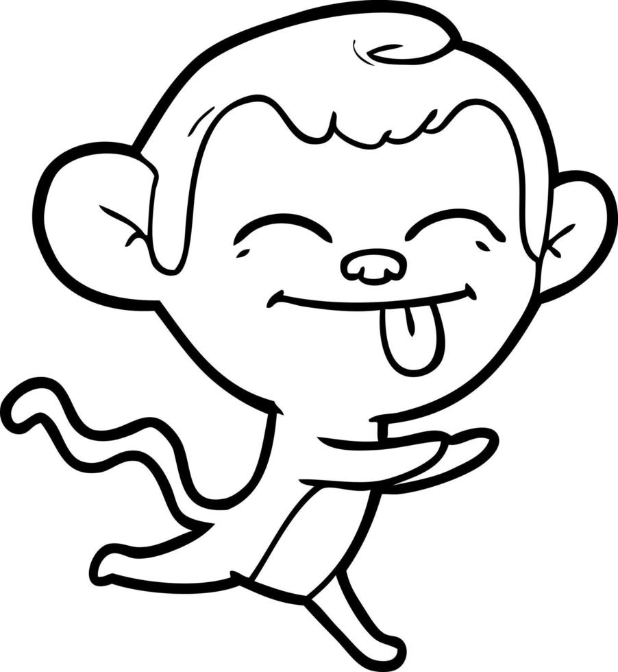 funny cartoon monkey running vector