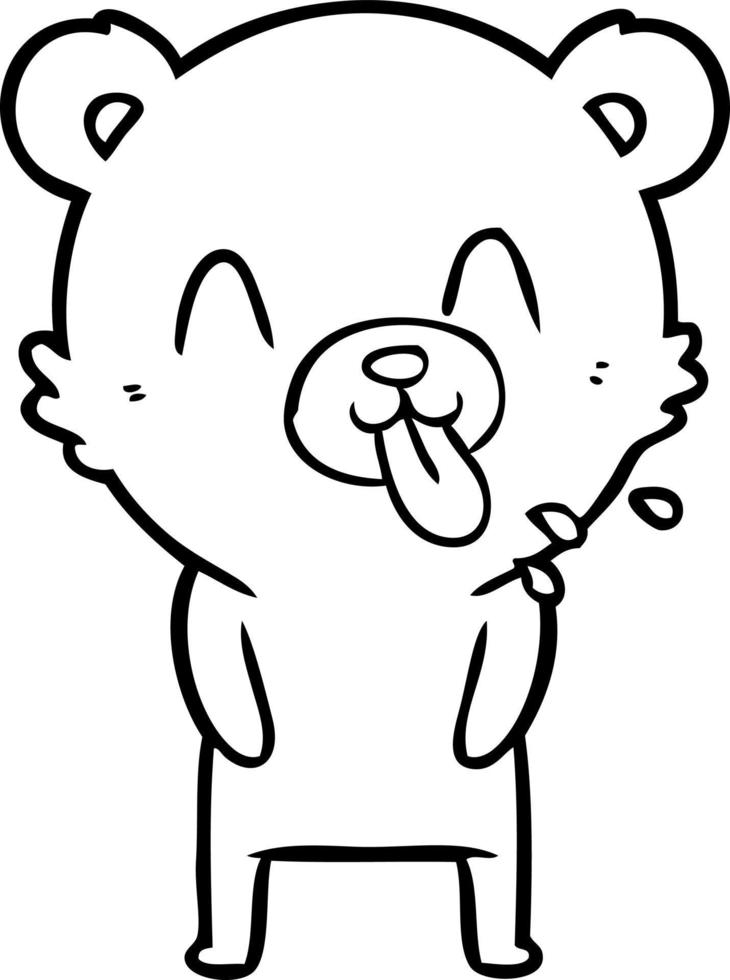 rude cartoon bear vector