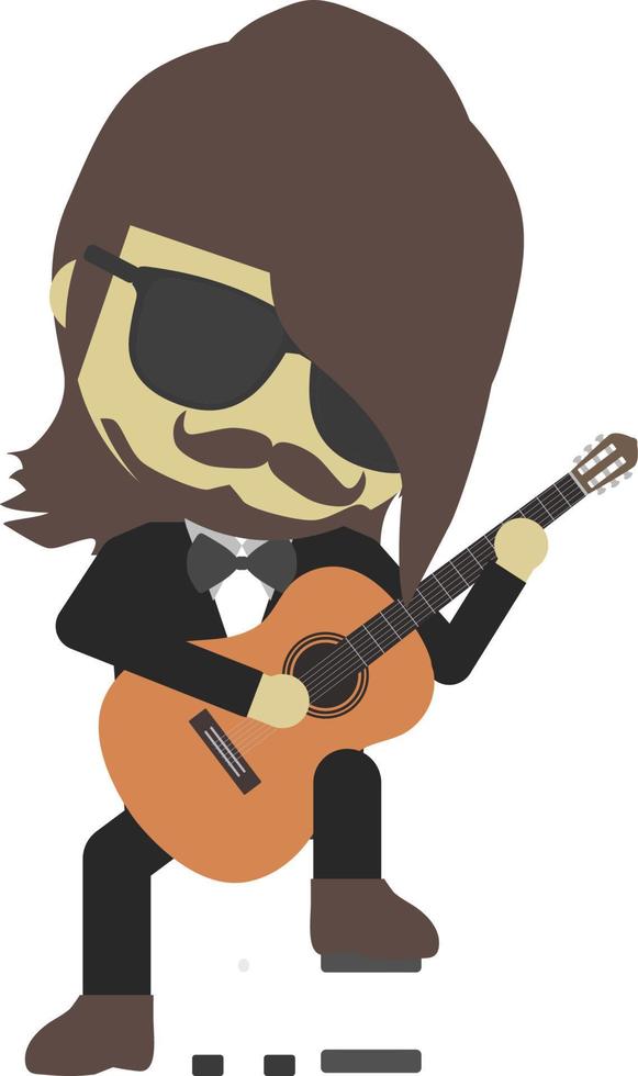 guitarrista clásico, ilustración plana vector