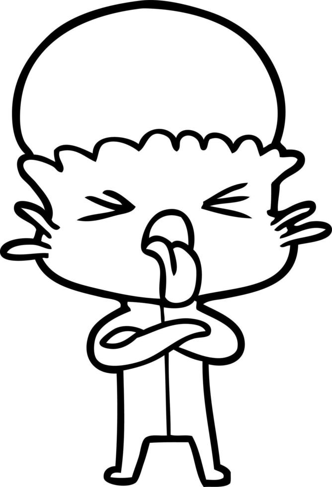 disgusted cartoon alien vector