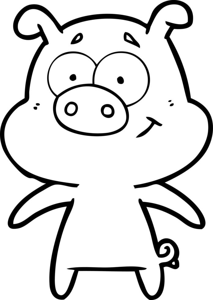 happy cartoon pig vector