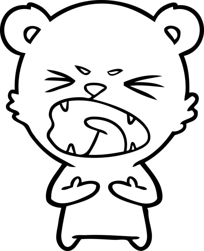 angry cartoon bear vector