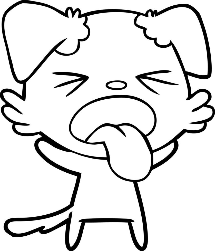 cartoon disgusted dog vector
