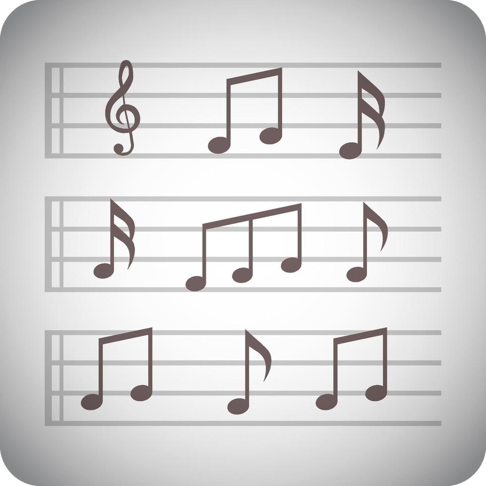 Music note icon, flat illustration vector