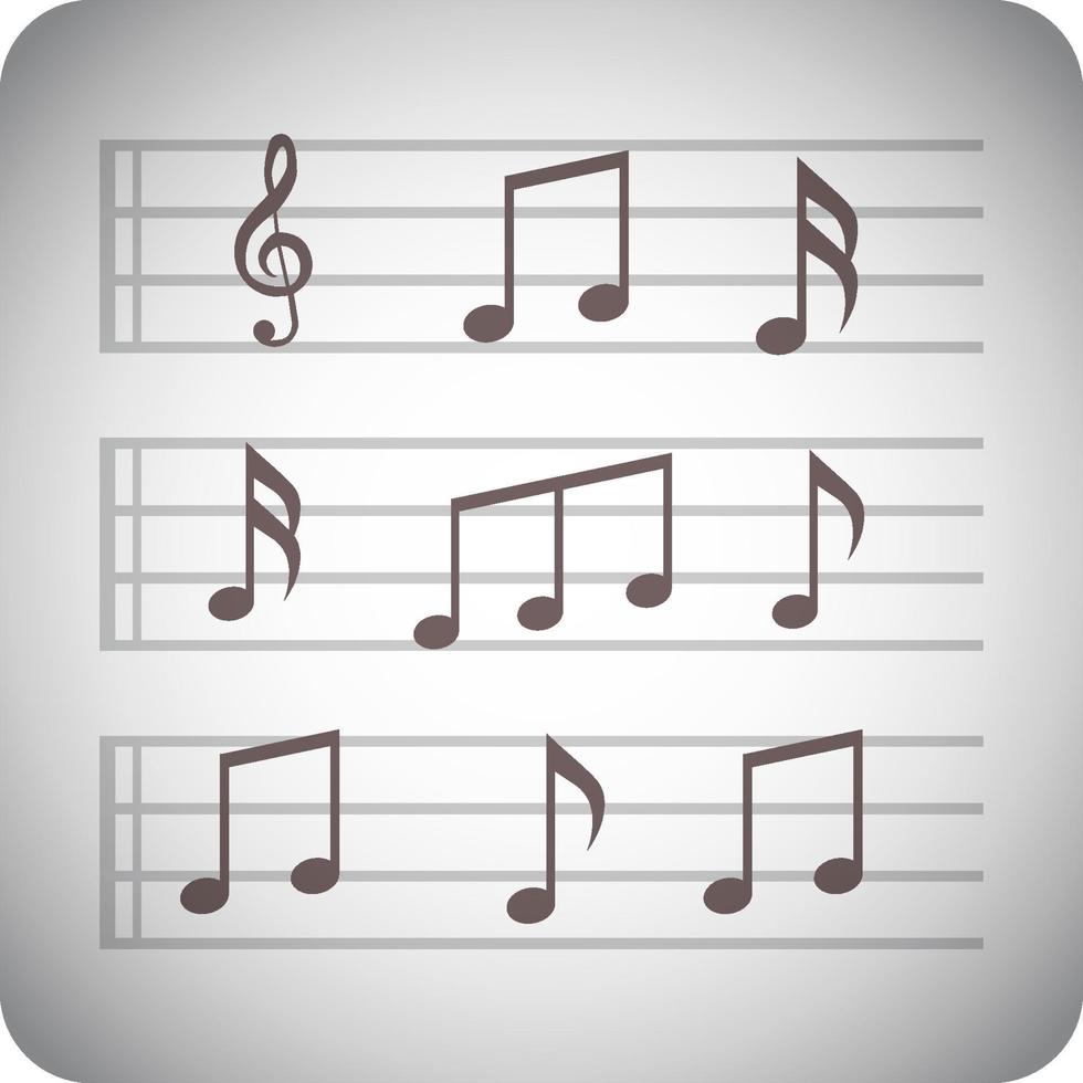 Music note icon, flat illustration vector