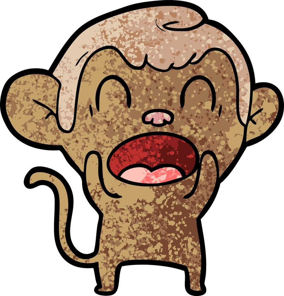 shouting cartoon monkey vector