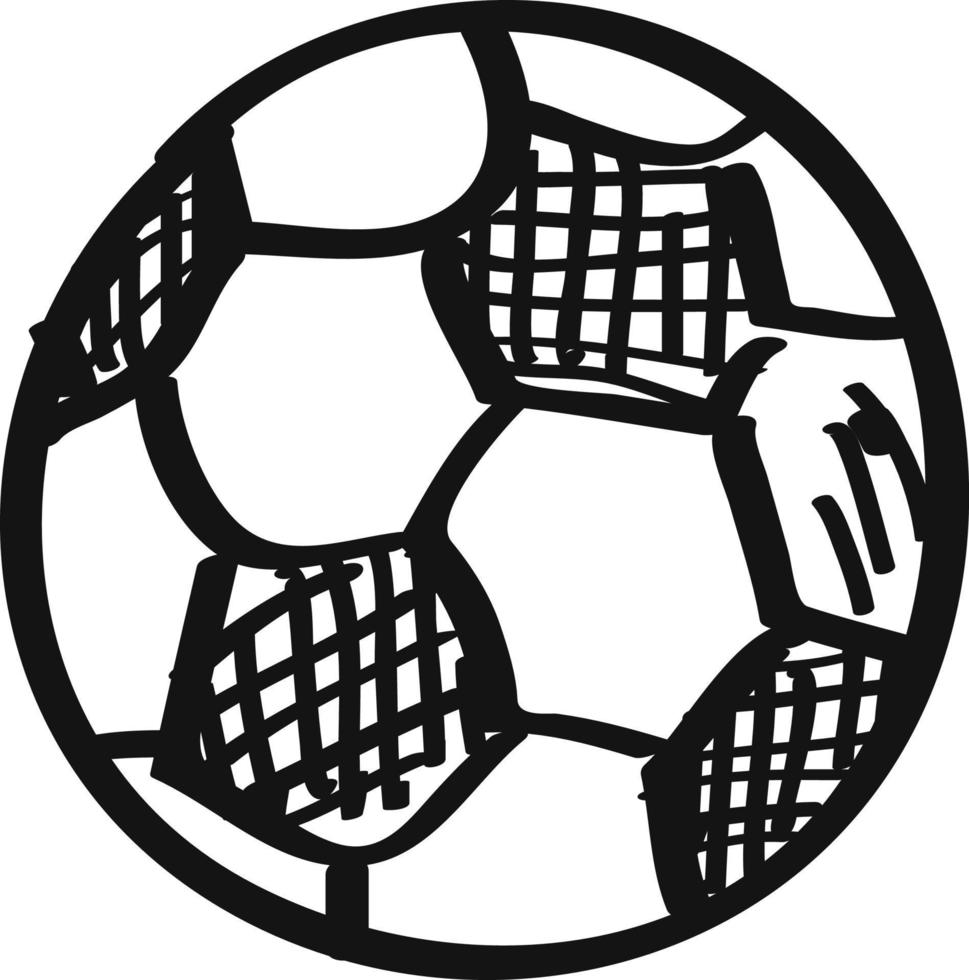 icono de dibujo de pelota de fútbol, ilustración de esquema vector