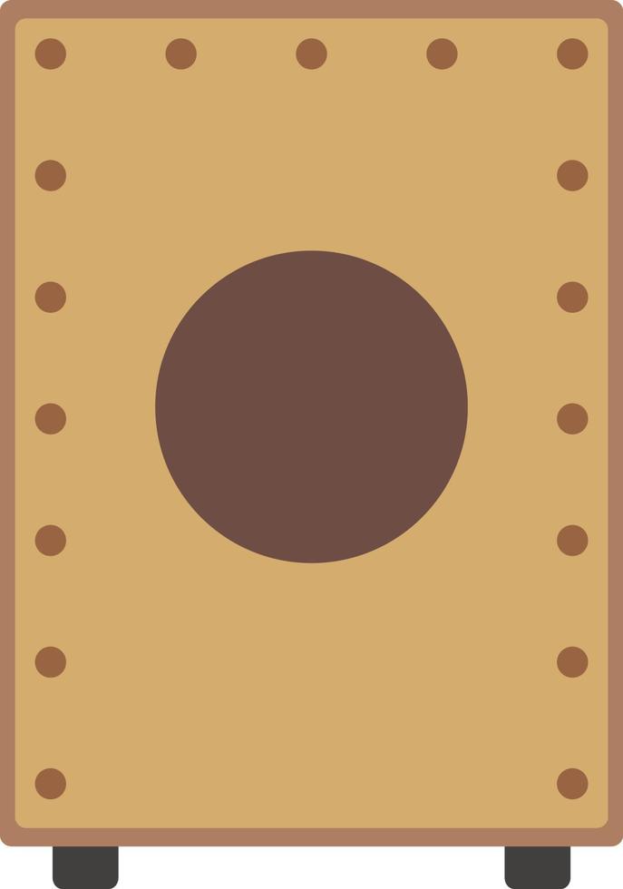 Cajon icon, flat illustration vector