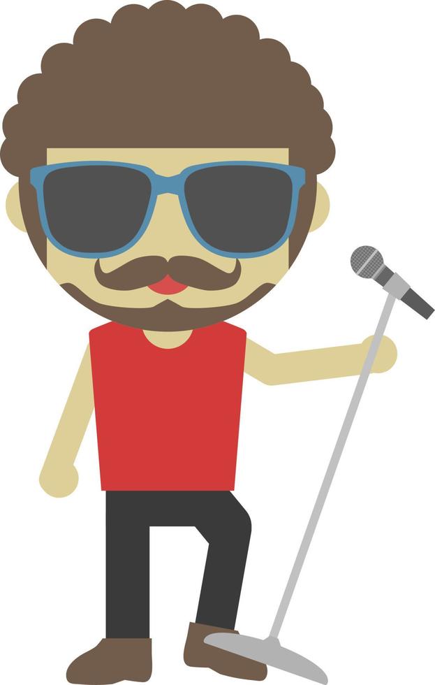 Rock Vocalist, flat illustration vector