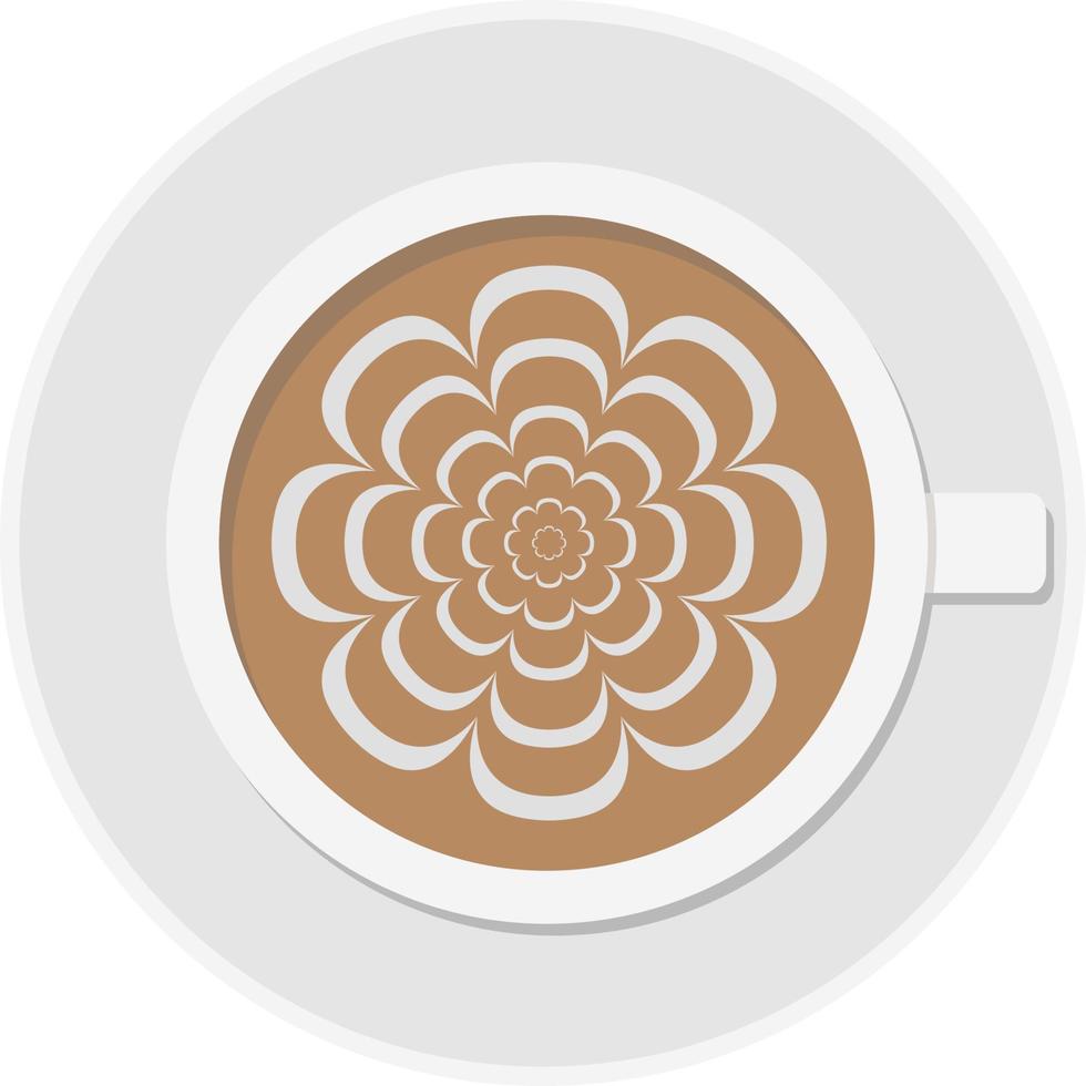 Latte art icon, flat illustration vector