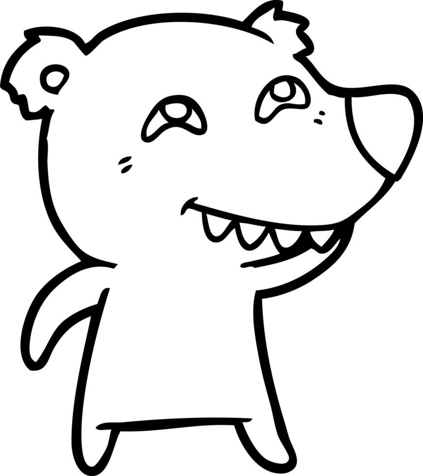 cartoon polar bear showing teeth vector