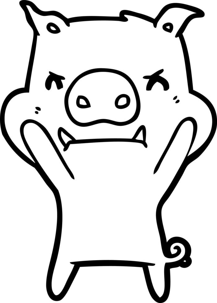 angry cartoon pig vector