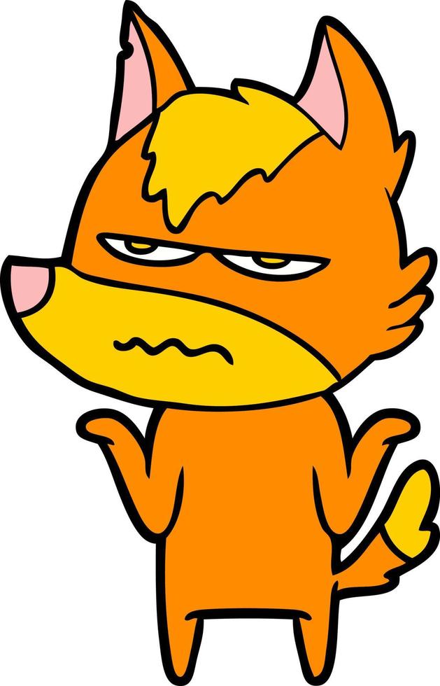 angry fox cartoon character vector