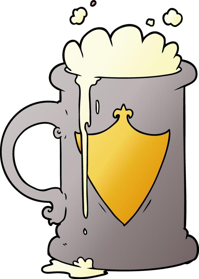 cartoon foaming beer vector