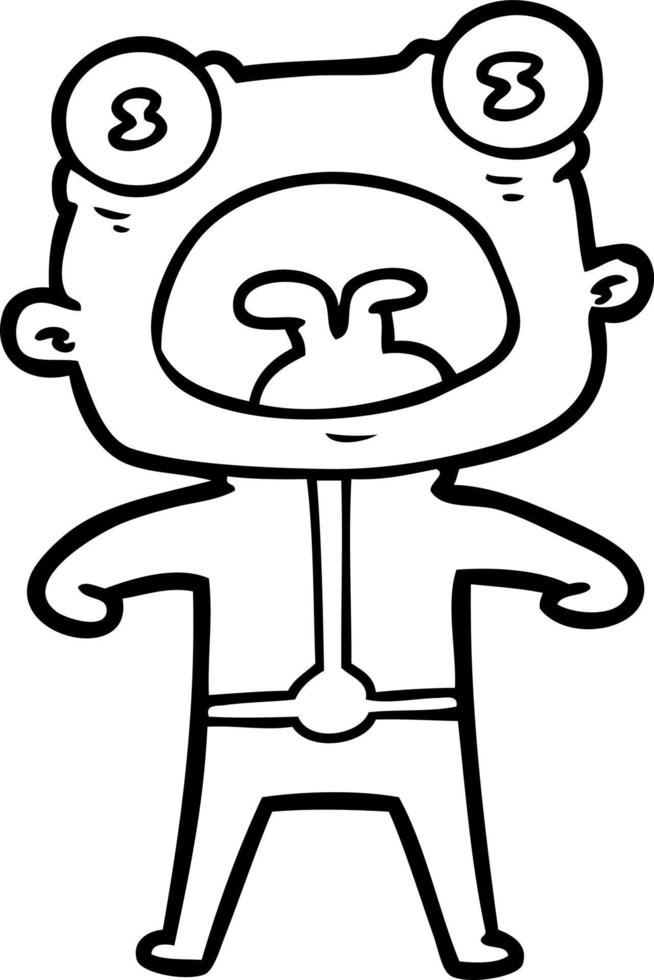 cartoon weird alien shouting vector