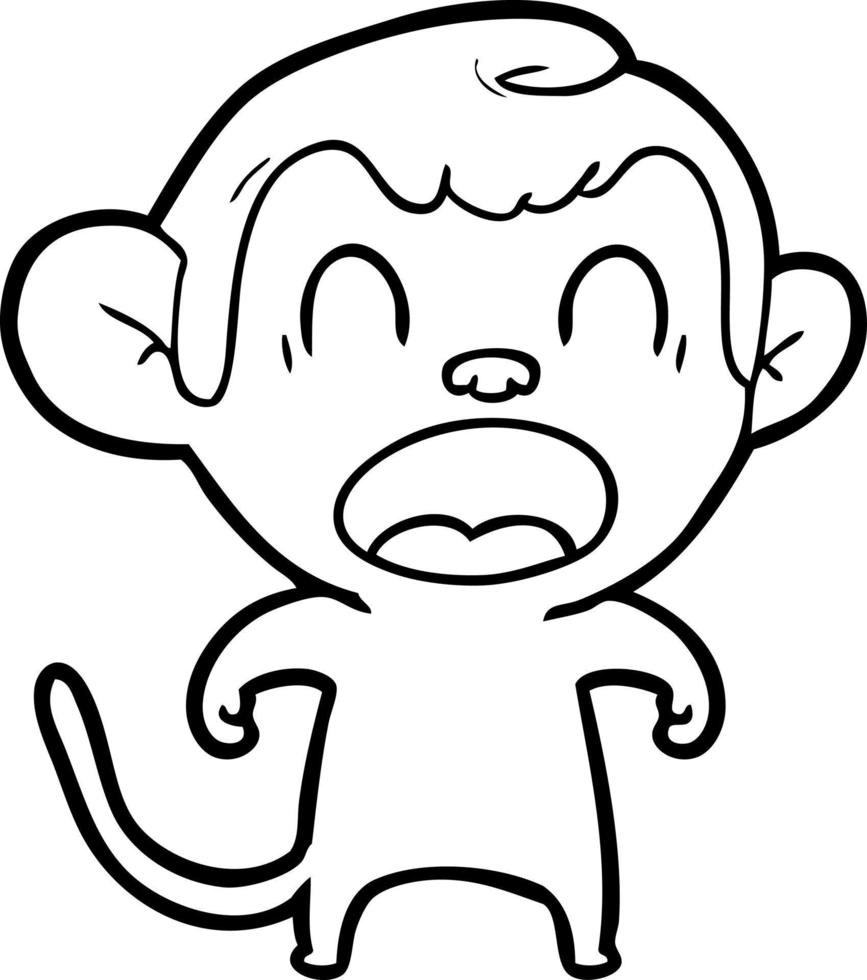 shouting cartoon monkey vector